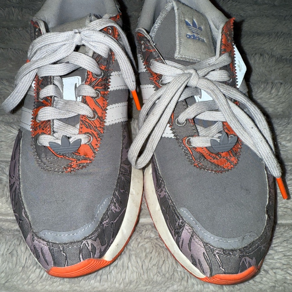 Adidas Gray and Orange Athletic Shoes